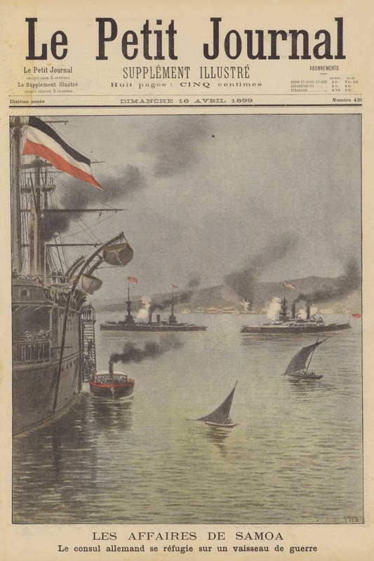 Die Belagerung von Apia, Samoa von after Henri Meyer