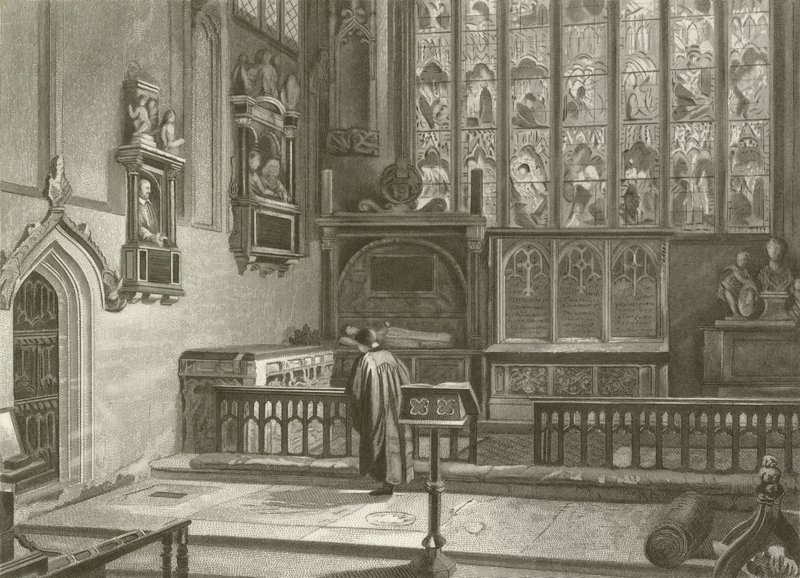 Shakespeares Grab, Stratford Church von Henry after Warren