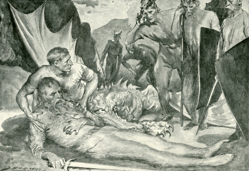 Der Tod von Beowulf von after John Henry Frederick Bacon
