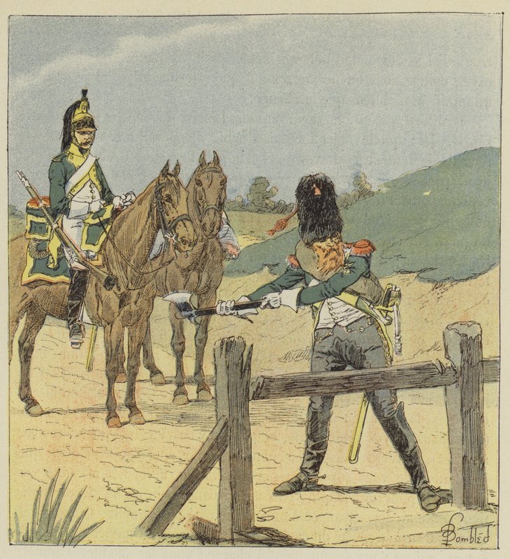 Dragoner und Dragonerpionier von after Louis Charles Bombled