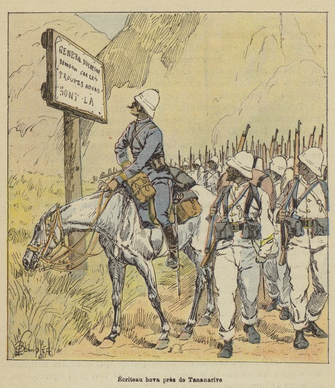 Hova-Schild in der Nähe von Tananarive von after Louis Charles Bombled