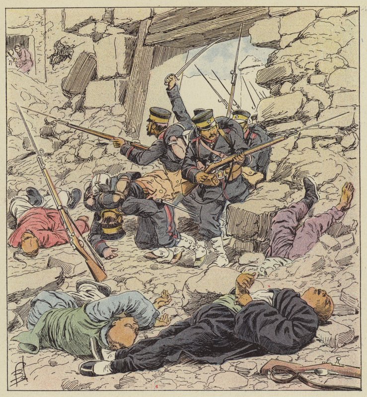 Die Japaner dringen in Peking ein von after Louis Charles Bombled