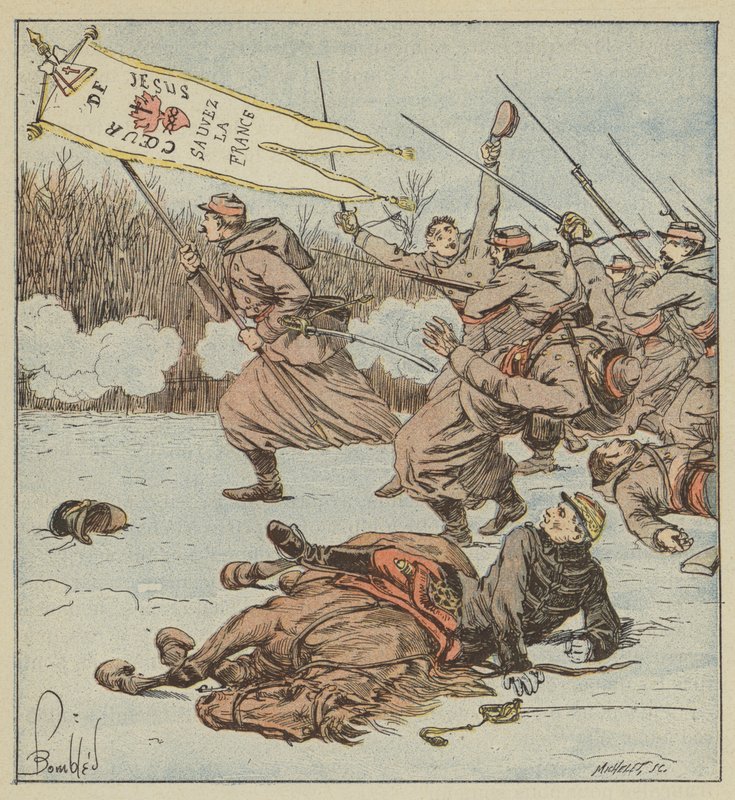 Die päpstlichen Zuaven greifen Loigny an von after Louis Charles Bombled