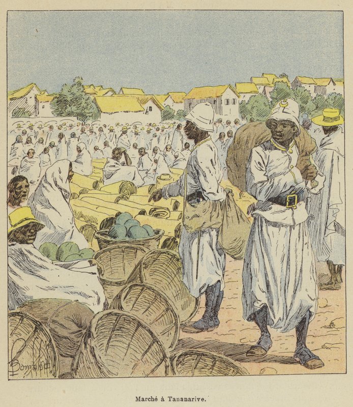 Markt in Tananarive von after Louis Charles Bombled