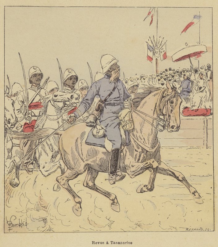 Parade in Tananarive von after Louis Charles Bombled