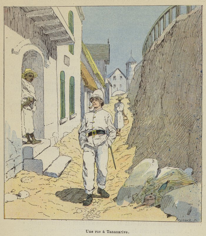 Eine Straße in Tananarive von after Louis Charles Bombled