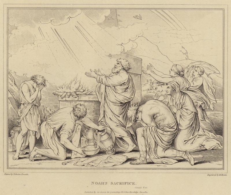 Noahs Opfer, Genesis von after Nicolas Poussin