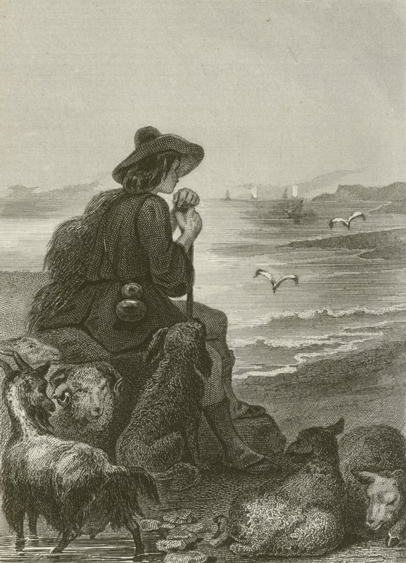 Der Hirte und das Meer von after Tony Johannot